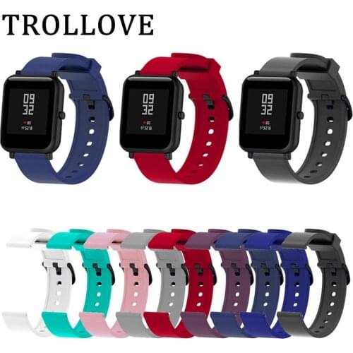 20mm Soft Silicone Wrist Watch Band Strap for Xiaomi Huami Amazfit Bip BIT PACE Lite Sports Bracelet Smart Watches Accessories