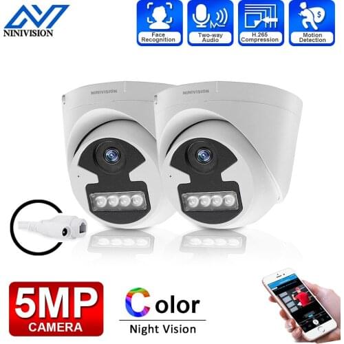 5mp IP full color camera POE Camera Dome Face Detection Indoor Two-way Audio P2P Remote View CCTV Video Surveillance System
