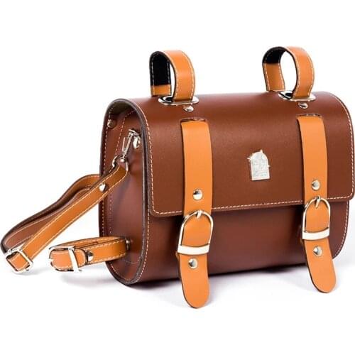 Vintage Bicycle Bag Women Front Tube Rear Seat Saddle Brown Road Bike Pannier Cycling Accessories