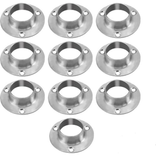 Wardrobe Pipe Bracket, Wall Mounted Rail Rod Support Socket 10pcs