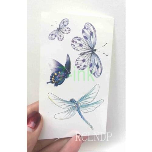 Waterproof Temporary Tattoo red rose moth orchid flowers tatto stickers flash tatoo fake tattoos for girl women lady