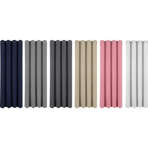 Blackout Curtains Super Thick Insulated Draperies with Black Liner 132x213cm