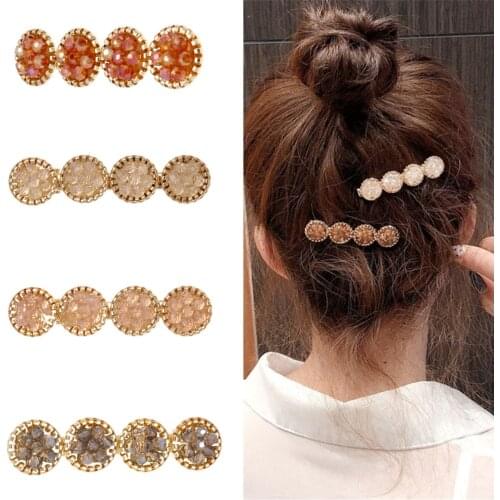 Crystal Rhinestone Hair Clip Women Hairpin Geometric Hairpin Hairgrip Girls Barrette Hair Accessories Fashion Hair Pins