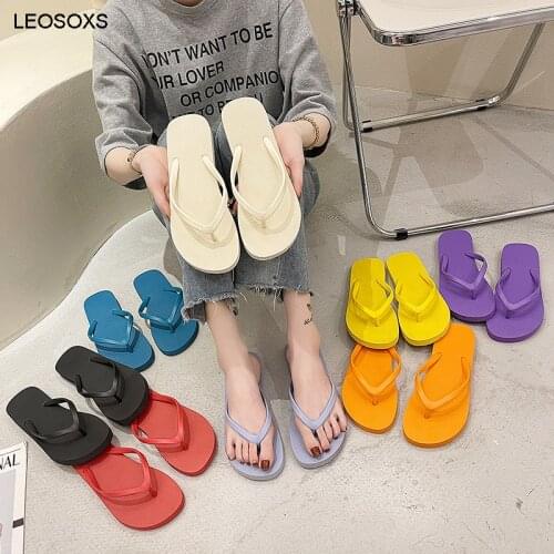 Womens Summer 2021 New Flip-flops Wear Antiskid Bathroom Bathing Beach Seaside Plywood Summer Cool Slippers