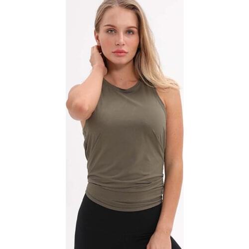 Women Sport Fitness Tank Tops Soft Loose Fit Running Workout Yoga Vest Back Open Training Yoga Vest clothing