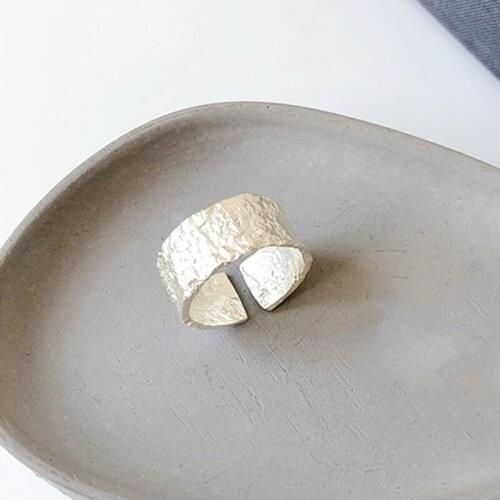 Wholesale Personality Fashion Woman Girl Party Wedding Gift Silver 925 Sterling Silver Ring Wide Band Finger Accessories New