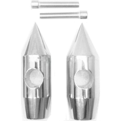 1 Pair Chrome 5.25" Billet Spike Handlebar Risers For Kawasaki Vulcan VN Classic Nomad Yamaha VStar XV XVZ Virago Raider