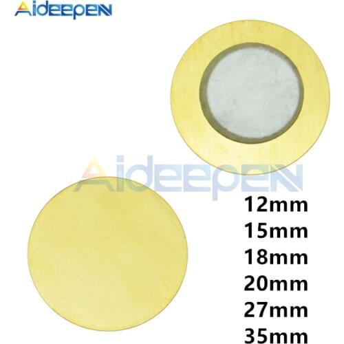 10Pcs/lot 12mm 15mm 18mm 20mm 27mm 35mm 6.5KHZ Piezo Elements Sounder Sensor Pad Round Trigger Drum Disc Copper