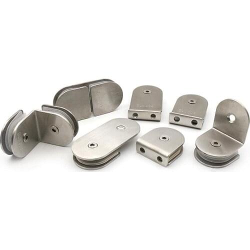 201/304 steel Glass hinge board clip arcylic door Bathroom glass partition guardrail glass clip hinge show exhibition