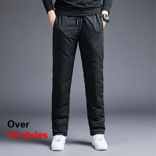 -30 C Men Winter Plus Size 5XL Ultralight Duck Down Pants Outdoor Waterproof Windproof Ski Camping Trekking Straight Trousers