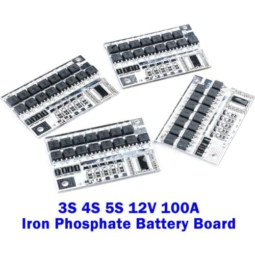 3S 4S 5S BMS 12V 100A Protection Board 3.2V Polymer Lithium Battery Lithium Iron Phosphate Battery Protection Board Balanced PCB