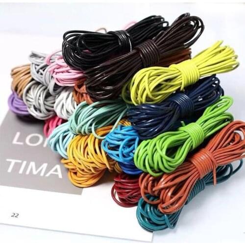 5 m/batch 2 mm 2021 new style real cowhide rope round rope DIY bracelet necklace jewelry making rope hanging accessories