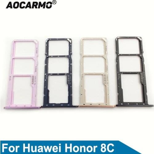 Aocarmo Nano Sim Card Tray MicroSD Slot Holder For Huawei Honor 8C BKK-AL10 BKK-AL00 Replacement Part