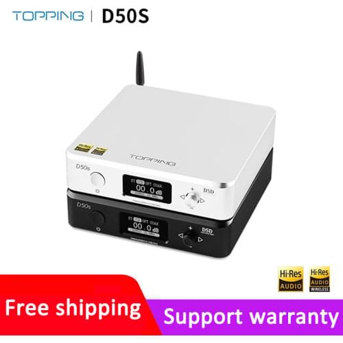 TOPPING D50S USB DAC Dual ES9038Q2M Bluetooth 5.0 HiFi Audio Desktop Decoder Hi-res PCM 32bit/768k DSD512 LDAC/AAC/SBC/aptX