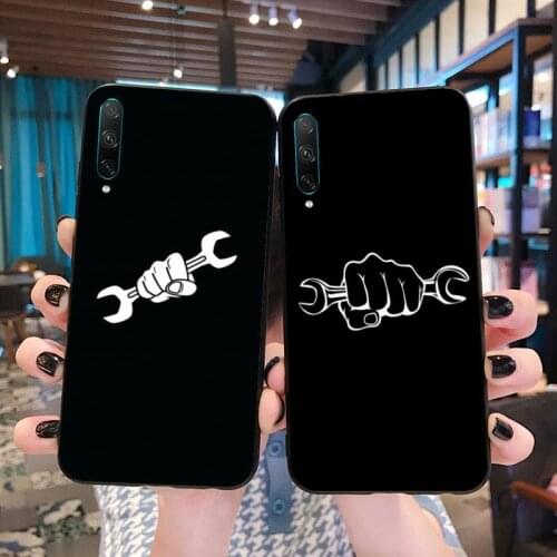 CUTEWANAN Mechanic Holding A Wrench Motorcycle Phone Case for Huawei P40 P30 P20 lite Pro Mate 20 Pro P Smart 2019 prime