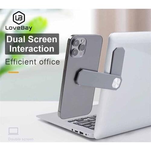 LOVEBAY Laptop Screen Support Holder Side Mount Connect Magnetic Mobile Phone Bracket Display Clip Adjustable Phone Stand Holder