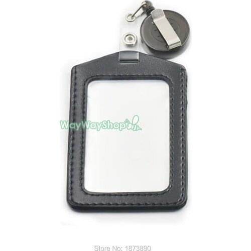 3 PCS card holder + 3 PCS Badge Reel for ID Strap lanyard Retractable Clear Black