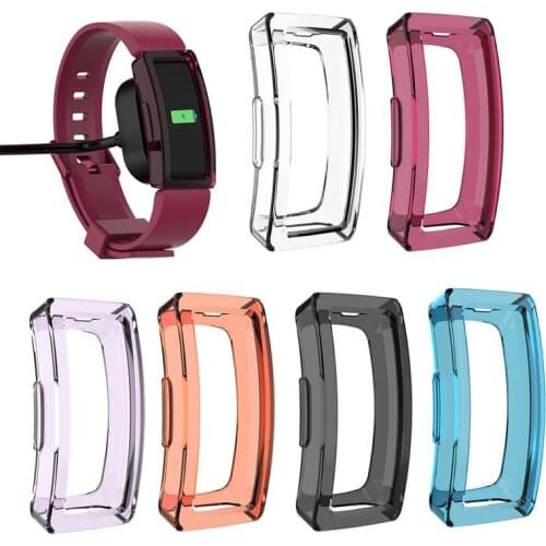 For Fitbit Inspire/Inspire HR TPU Clear Shell Case Screen Protector Frame Cover Colorful Wearable Devices Replacement Case Cover
