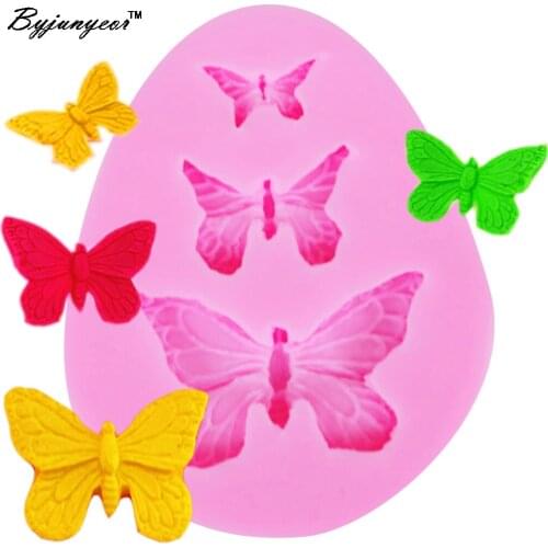 Epoxy UV Resin Butterfly Silicone Mold Fondant Cake Decorating Tools Gumpaste Cake Border Clay Sugar Baking Tools M022