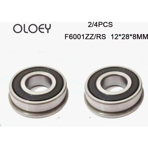 2/4PCS Free Shipping Excellent Flange Bearing F6001 ZZ 2RS 12*28*8Mmm Flange Ball Bearing High Quality