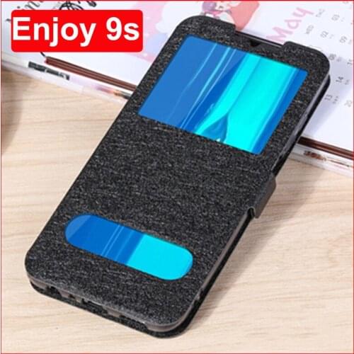 For Huawei Enjoy 9s flip case POT-AL00a leather shell Enjoy 9 s open window battery cover For Huawei Enjoy9s back cover cases