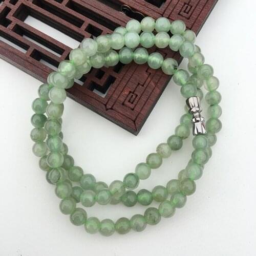 Emerald oil green 5mm ladies necklace natural Myanmar A cargo beads eb2953