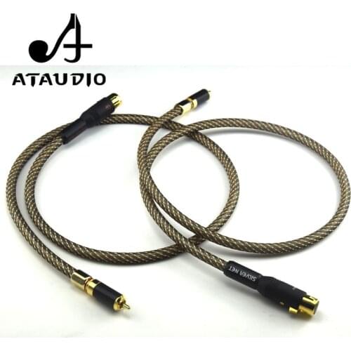 ATAUDIO Hifi XLR Female to RCA Male Cable Hi-end Silver Plated 2XLR to 2RCA Cable with gold-plated plugs