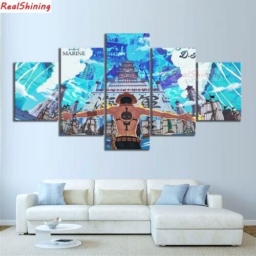 5pcs DIY Diamond Painting One Piece Ace Navy picture Full Square Diamond Embroidery Mosaic Picture Of Rhinestone H1561