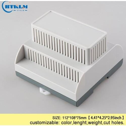 Din rail box diy plastic electronics project box PLC abs plastic enclosure junction box 112*108*75mm instrument case control box