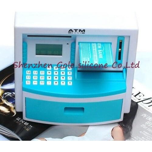 Free Shipping 24pcs/lot Creative ATM Money Bank Password Safe Coin Money Box Piggy Bank Kids Automatic Xmas Birthday Present