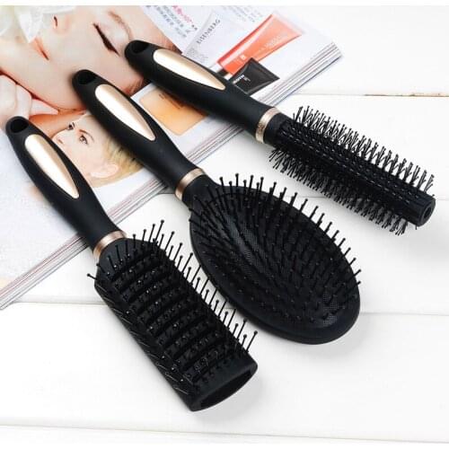 Massage Comb Black Curly Hair Comb Air Cushion Gasbag Within Buckle Modeling Spareribs Comb Hairdressing Plastic Combs