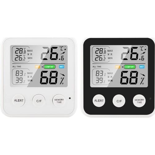 Multifunctional Thermometer Hygrometer Indoor Large LCD 24 hour All Time Home Baby Room Wine Cellar Temperature Humidity Monitor