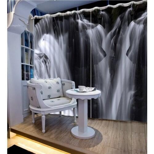 Fashion Customized Black and white waterfall style decor fashion decor home decoration for bedroom 3d curtains