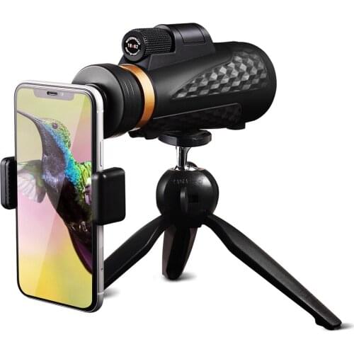 18X62 12x60 High Power HD Monocular with Smartphone Holder & Tripod Waterproof Monocular with Durable and Clear FMC BAK4 Prism