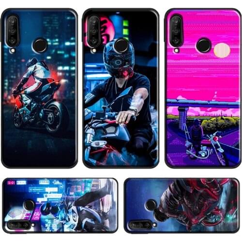 Neon Motorcycle Art Case For Huawei P20 Lite P40 P30 Pro Mate 20 Lite P Smart 2019 Z Honor 10 i 8X 9X Nova 5T