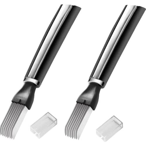 2 Pack Shred Silk the Knife Vegetable Cutter,Stainless Steel Chopped Green Onion Knife,Kitchen Cutting Tool