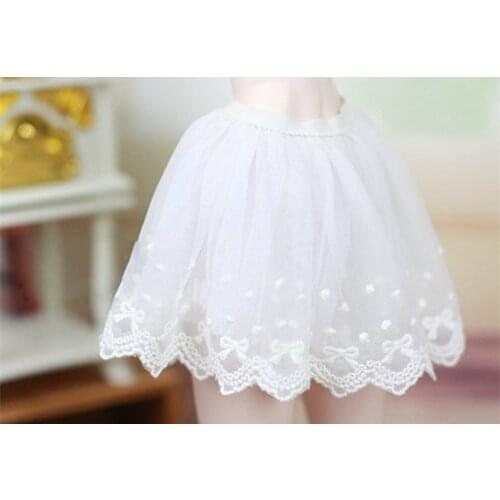 BJD doll dress White lace double layer bowknot dress for 1/3 BJD SD DD doll clothes accessories skirt