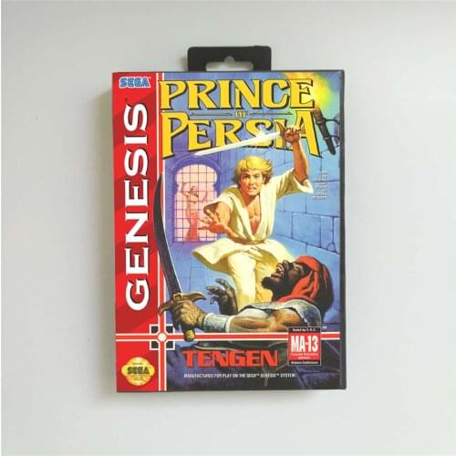 Prince of Persia - USA Cover With Retail Box 16 Bit MD Game Card for Sega Megadrive Genesis Video Game Console