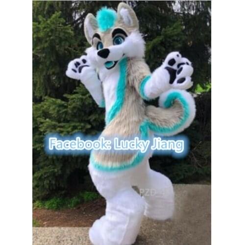 Grey Husky Dog Fox Fursuit Mascot Costume Fancy Dress Cosplay Birthday Party Size: XS-XXXL