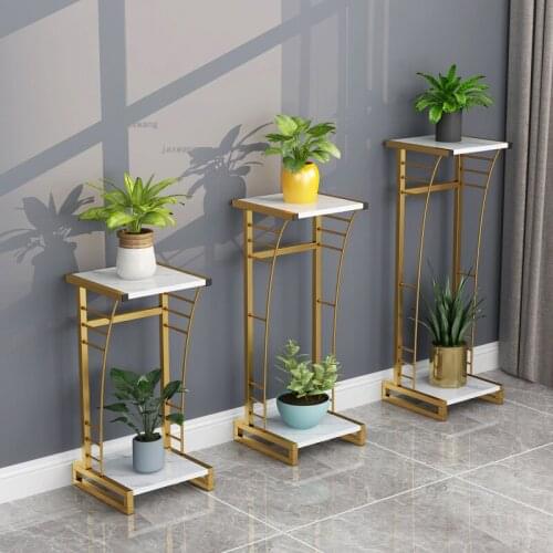 Nordic Wrought Iron Hallway Porch Flower Shelf Living Room Hotel Lobby Flower Pot Rack Simple Balcony Bedroom Coffee Plant Stand
