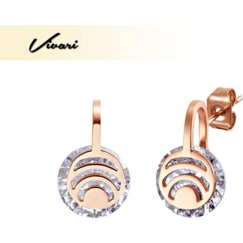 Vivari Fashion Stainless Steel Metal Earrings 2018 Earrings For Women Round Printed Jewelry Wedding Party Decoration