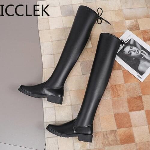 2020 Fashion womens boots winter high heels quality long comfortable Mujer thigh high boot Botas Mujer knee enlarges 35-43