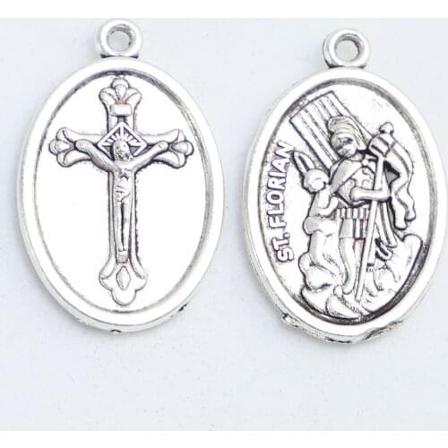 100pcs of Saint St Florian Religious Medal Christian Pendant