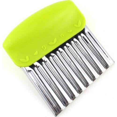 1Pcs French Fries Cutter Potato Slicer 430 Stainless steel/ABS Green Vegetable Chopper Multi Purpose Durable Kitchen Gadgets
