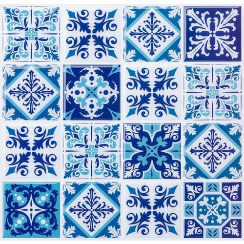 10-Pieces Peel and Stick Self Adhesive Removable Kitchen Backsplash Bathroom 3D Wall Sticker Wallpaper Tiles in Moroccan designs