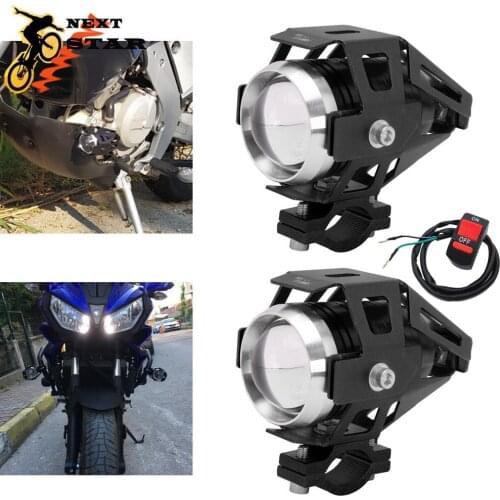 12V Motorcycle Headlights Auxiliary Headlamp U5 LED Spotlight Accessories Moto Spot Head Lights Lamp Cannon Waterproof 125w
