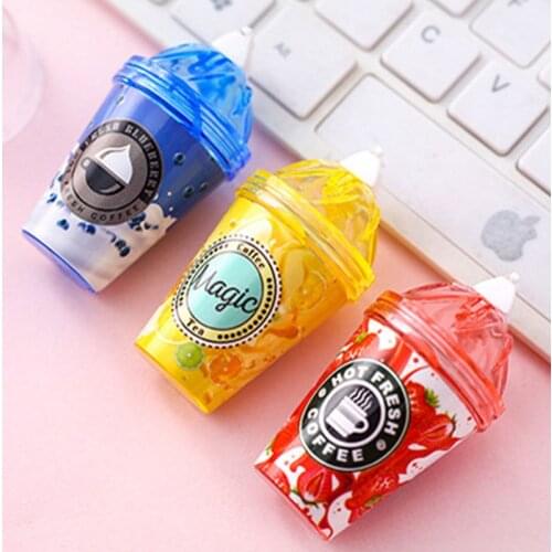 24 pcs/lot Creative Fruit Milk tea 6M Correction Tape Cute Tapes Promotional Stationery gift School Office Supplies