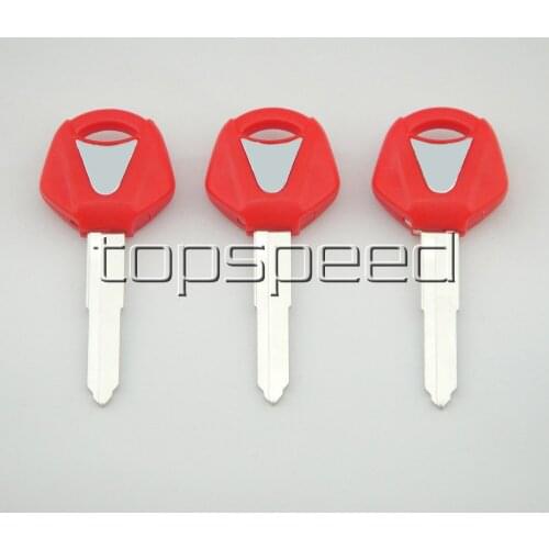 3 PCS Red Blank Key Uncut For Yamaha YZF R1 R6 FZ1 FZ6 1000R 600R XJR1300 XV250 MT01/03 Motorcycle