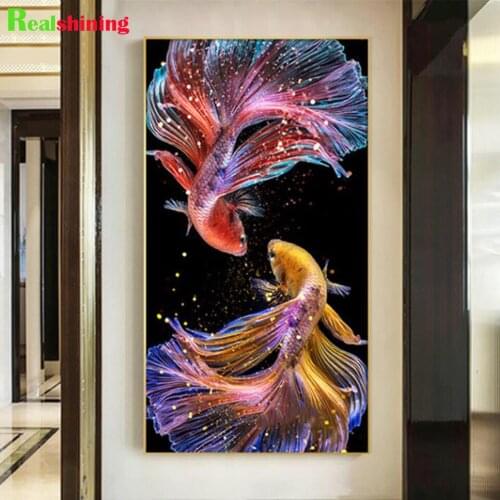 5D Diamond Painting Full square Drill Koi Fish 3d diy Cross Stitch Painting Hobby Craft pictures of rhinestone N1829