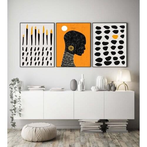 African Ethnic Figures Wall Art Picture Canvas Poster Nursery Print Minimalist Painting Decor No Frame